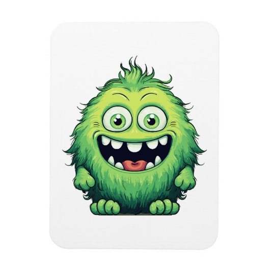Glimlachende Schattigee Groene Monster Cartoon Magneet (Verticaal)