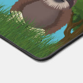 Glimlachende Schattigee luiaard monogram Bureaumat (Hoek)