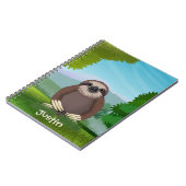 Glimlachende Schattigee luiaard monogram Notitieboek (Linkerzijde)