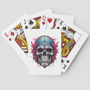 Glimlachende schedel 💀 pokerkaarten
