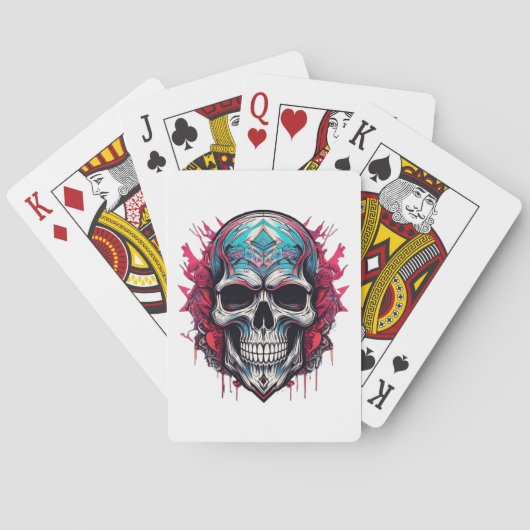 Glimlachende schedel 💀 pokerkaarten (Achterkant)