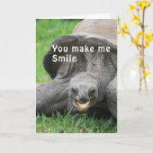 Glimlachende schildpad Denken aan je kaart (Gele Bloem)