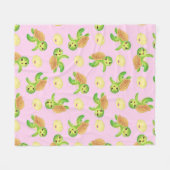 Glimlachende schildpadden en schelpen fleece deken (Voorkant (Horizontaal))