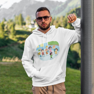 Glimlachende schoolkinderen die samen spelen hoodie