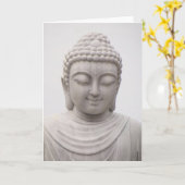 Glimlachende sereen Boeddha Inspirerende Liefde Vr Kaart (Gele Bloem)