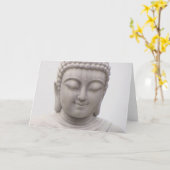 Glimlachende sereen Boeddha Inspirerende Liefde Vr Kaart (Gele Bloem)