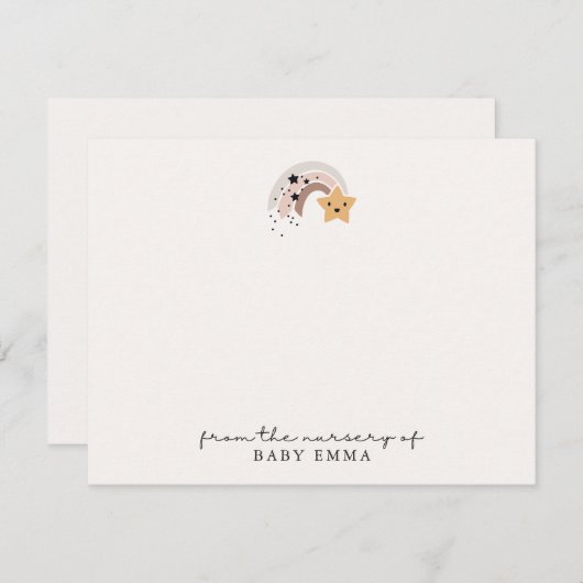 Glimlachende Shooting Star "Van de Kwekerij van" K Kaart (Voorkant / Achterkant)