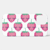 Glimlachende slapende aardbeien, schattig patroon. Case-Mate iPhone case (Achterkant (horizontaal))