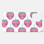 Glimlachende slapende aardbeien, schattig patroon. Case-Mate iPhone case (Achterkant (horizontaal))
