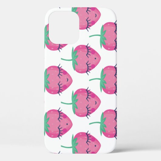 Glimlachende slapende aardbeien, schattig patroon. Case-Mate iPhone case (Achterkant)