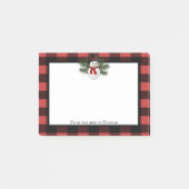 Glimlachende sneeuwman Buffalo Plaid gepersonalise Post-it® Notes (Voorkant)