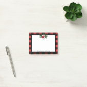 Glimlachende sneeuwman Buffalo Plaid gepersonalise Post-it® Notes (Kantoor)