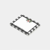 Glimlachende sneeuwman Buffalo Plaid gepersonalise Post-it® Notes (Schuin)