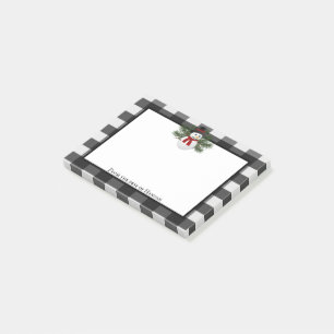 Glimlachende sneeuwman Buffalo Plaid gepersonalise Post-it® Notes