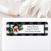 Glimlachende sneeuwman Buffalo Plaid Retouradres Etiket (Insitu)