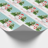 Glimlachende sneeuwman in het winterbos Vrolijk Ke Cadeaupapier (Hoek)