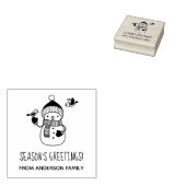 Glimlachende sneeuwman seizoenen Groeten Rubberstempel (Gestempeld)