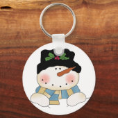 Glimlachende Sneeuwman Tshirts en geschenken Sleutelhanger (Voorkant)