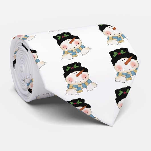 Glimlachende Sneeuwman Tshirts en geschenken Stropdas (Opgerold)