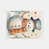 Glimlachende sneeuwmandeken fleece deken (Voorkant (Horizontaal))