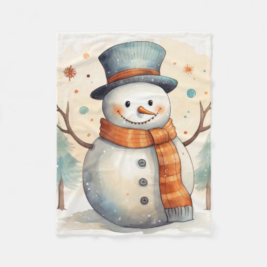 Glimlachende sneeuwmandeken fleece deken (Voorkant)