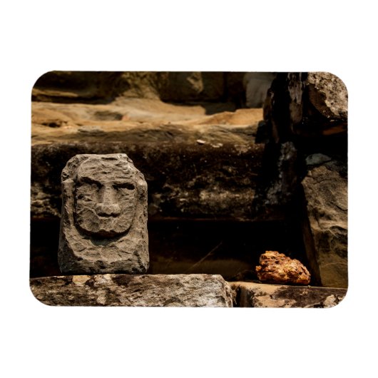 Glimlachende Stenen Totem Cambodja Magneet - Recht (Horizontaal)