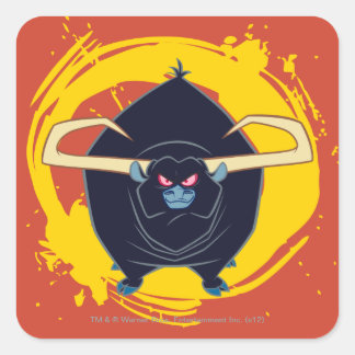 Glimlachende stier vierkante sticker
