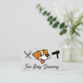 Glimlachende striphond | Verzorgingshulpmiddelen Visitekaartje (Staand voorkant)