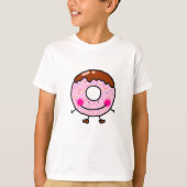 Glimlachende Strooide donut karakter kunst T-shirt (Voorkant)