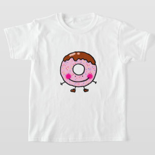 Glimlachende Strooide donut karakter kunst T-shirt