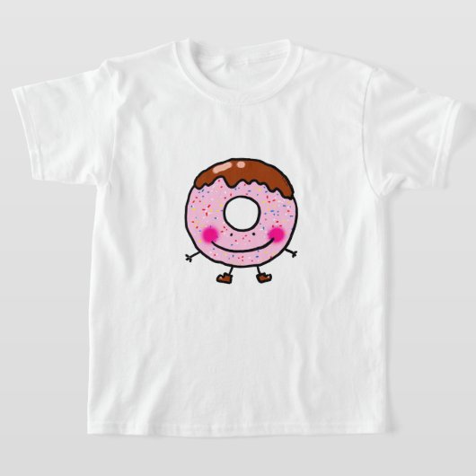 Glimlachende Strooide donut karakter kunst T-shirt (Laagn)