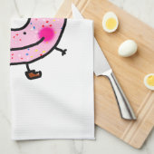 Glimlachende Strooide Donut Karakter Kunst Theedoek (Quarter Fold)