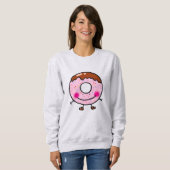 Glimlachende Strooide Donut Karakter Kunst Trui (Voorkant volledig)
