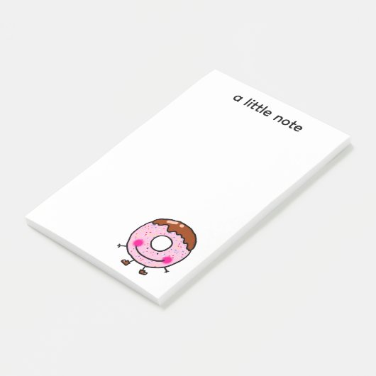 Glimlachende Strooidonut Karakter Kunst Post-it® Notes (Schuin)
