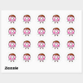 Glimlachende Strooidonut Karakter Kunst Ronde Sticker (Vel)