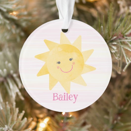 Glimlachende Sunshine Kinder Keepsake Christmas Ornament (Boom)