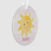Glimlachende Sunshine Kinder Keepsake Christmas Ornament (voorkant)