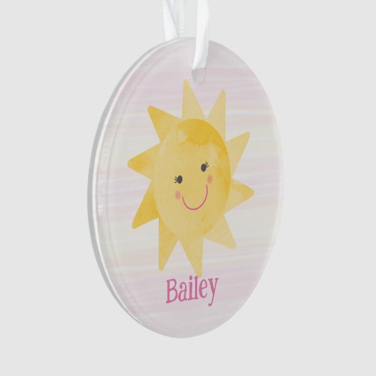 Glimlachende Sunshine Kinder Keepsake Christmas Ornament (voorkant)