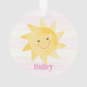Glimlachende Sunshine Kinder Keepsake Christmas Ornament (achterkant)