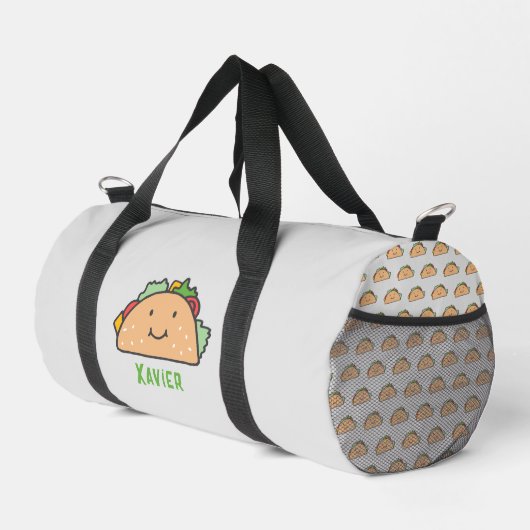 Glimlachende Taco gepersonaliseerd Plunjezak (Rechterhoek)