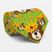 Glimlachende teddybeer met kroon stropdas (Opgerold)