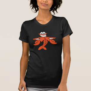 Glimlachende Tekenfilm Kreeft Karakter T-shirt