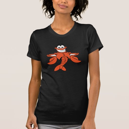 Glimlachende Tekenfilm Kreeft Karakter T-shirt (Voorkant)