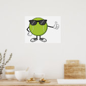 Glimlachende tennisbal met zonnebril poster (Keuken)