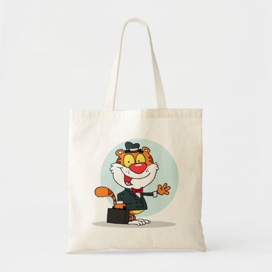 Glimlachende tijger met een aktetas Canvas tas (Voorkant)