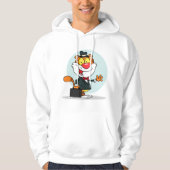 Glimlachende tijger met een aktetas Mannen hoodie (Voorkant)