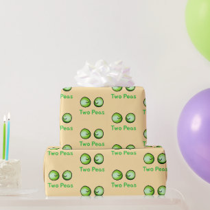 Glimlachende twee erwten Schattigee vriendschapsku Cadeaupapier