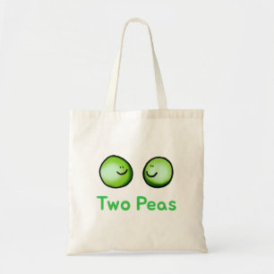 Glimlachende twee erwten Schattigee vriendschapsku Tote Bag