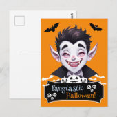 Glimlachende vampier Fantastische Halloween grappi Briefkaart (Voorkant / Achterkant)