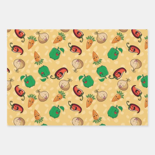 glimlachende Veggies Inpakpapier Vel (Voorkant)